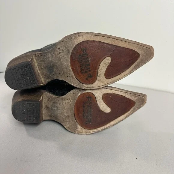 Corral Vintage Black Leather Lizard Inlay Cowboy C2115 Boots Womens Size 7.5 - Picture 13 of 16